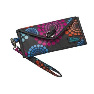 Wristlet Wallet 3 Zip Compartments w/ Detachable Strap, Great for Yard Sales